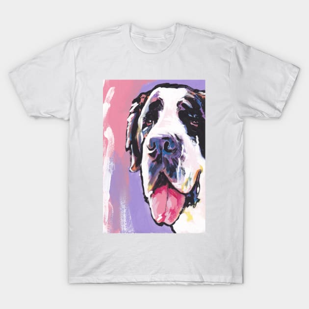 Saint St. Bernard Bright colorful pop dog art T-Shirt by bentnotbroken11